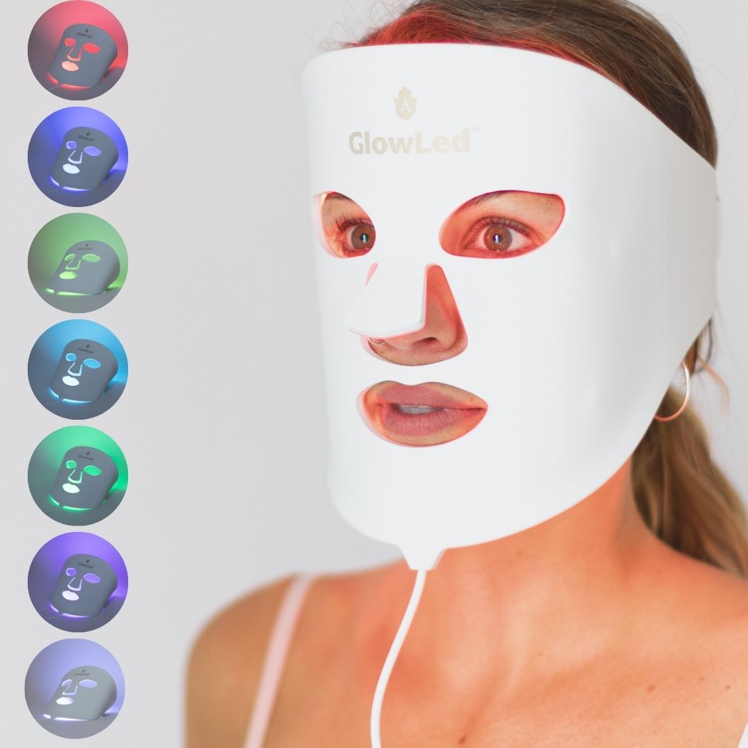 GLowLed ™ 2.0 LED Lichtherapie Gezichtsmasker  7 kleuren LED inclusief NIR
